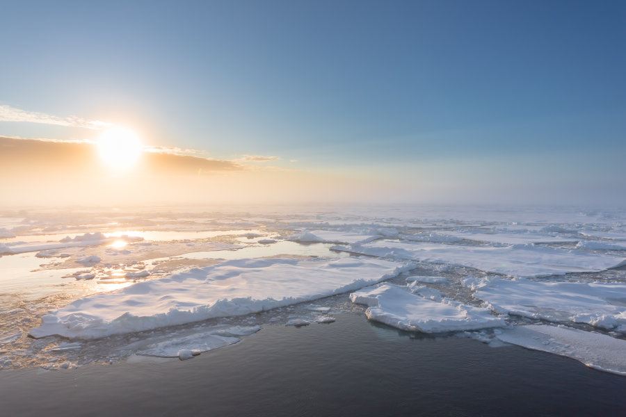 Image result for two blocks of polystyrene floating down waters near the Arctic Ocean